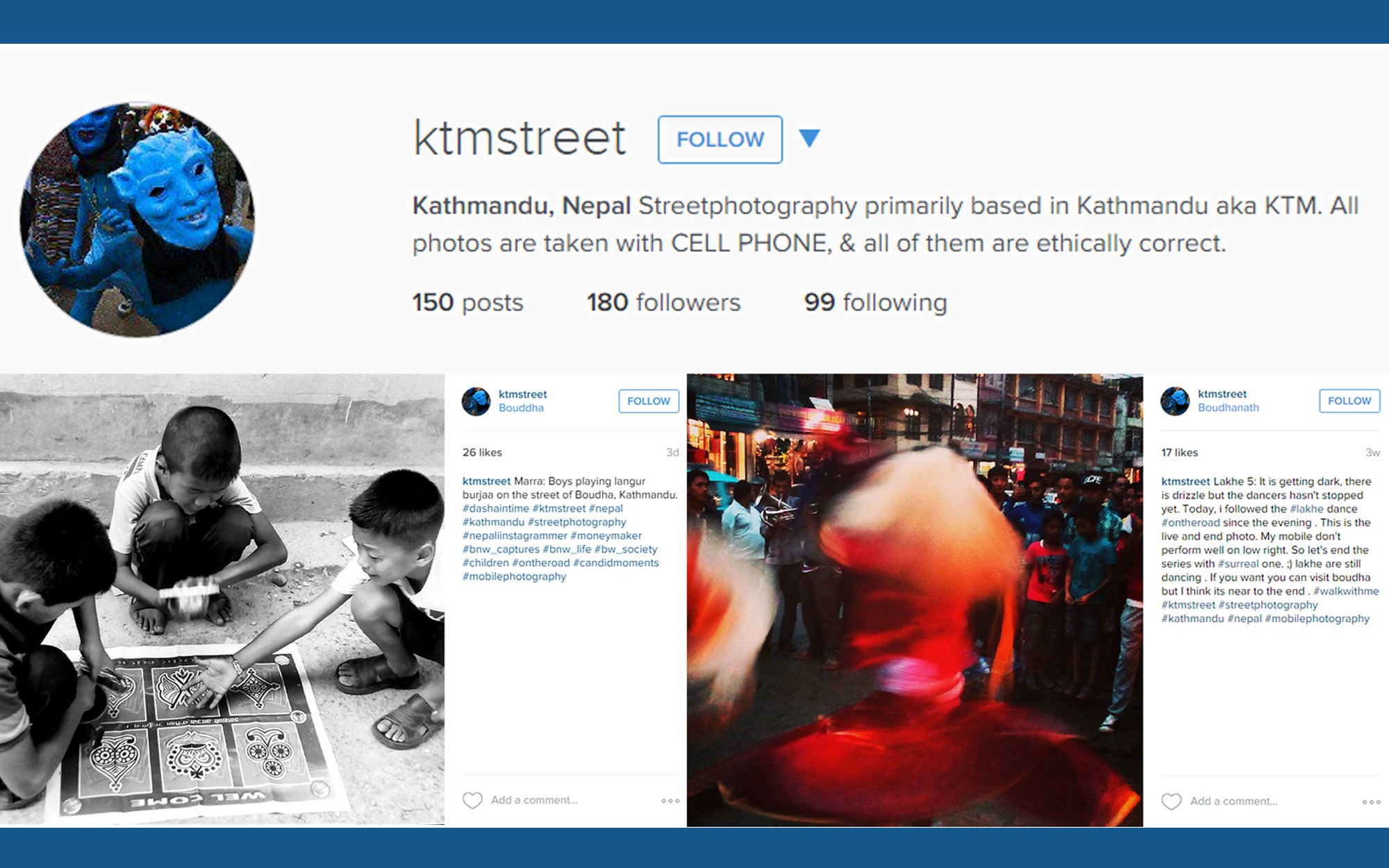 Instagram account illustration for Kathmandu Street