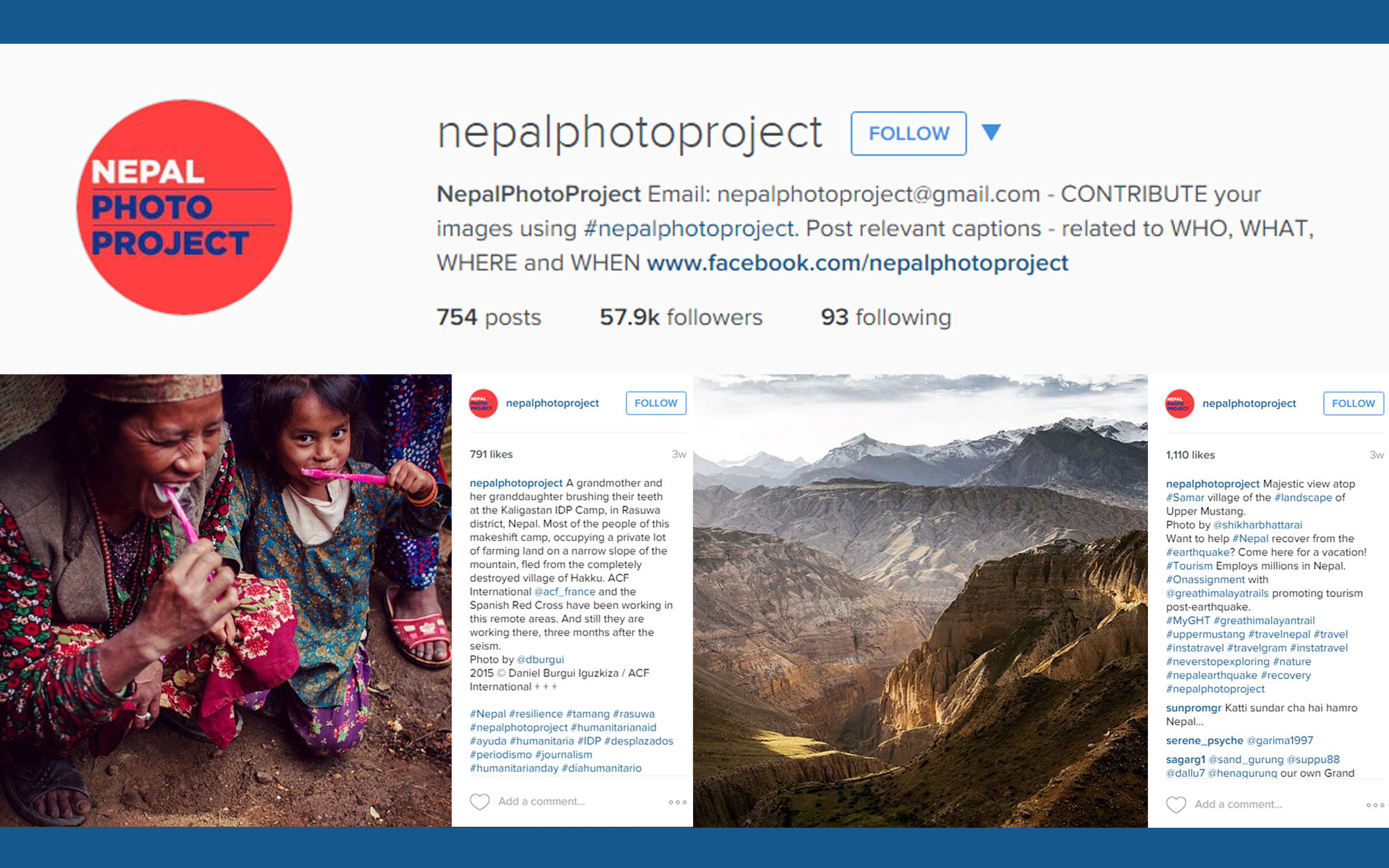 Instagram account illustration for Nepal Photo Project