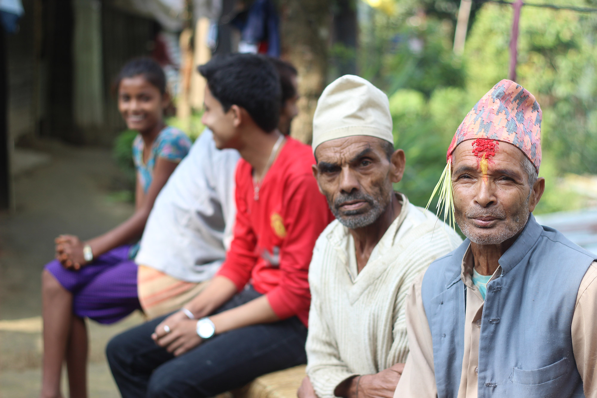 Villagers celebrate Dashain festival in Chimling Beshi, Sindupalchok.