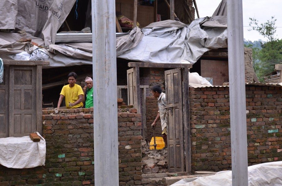 Bricklaying and reconstruction have become the norm in this town of farmers. But for the earthquake, the residents would be working in their fields now.