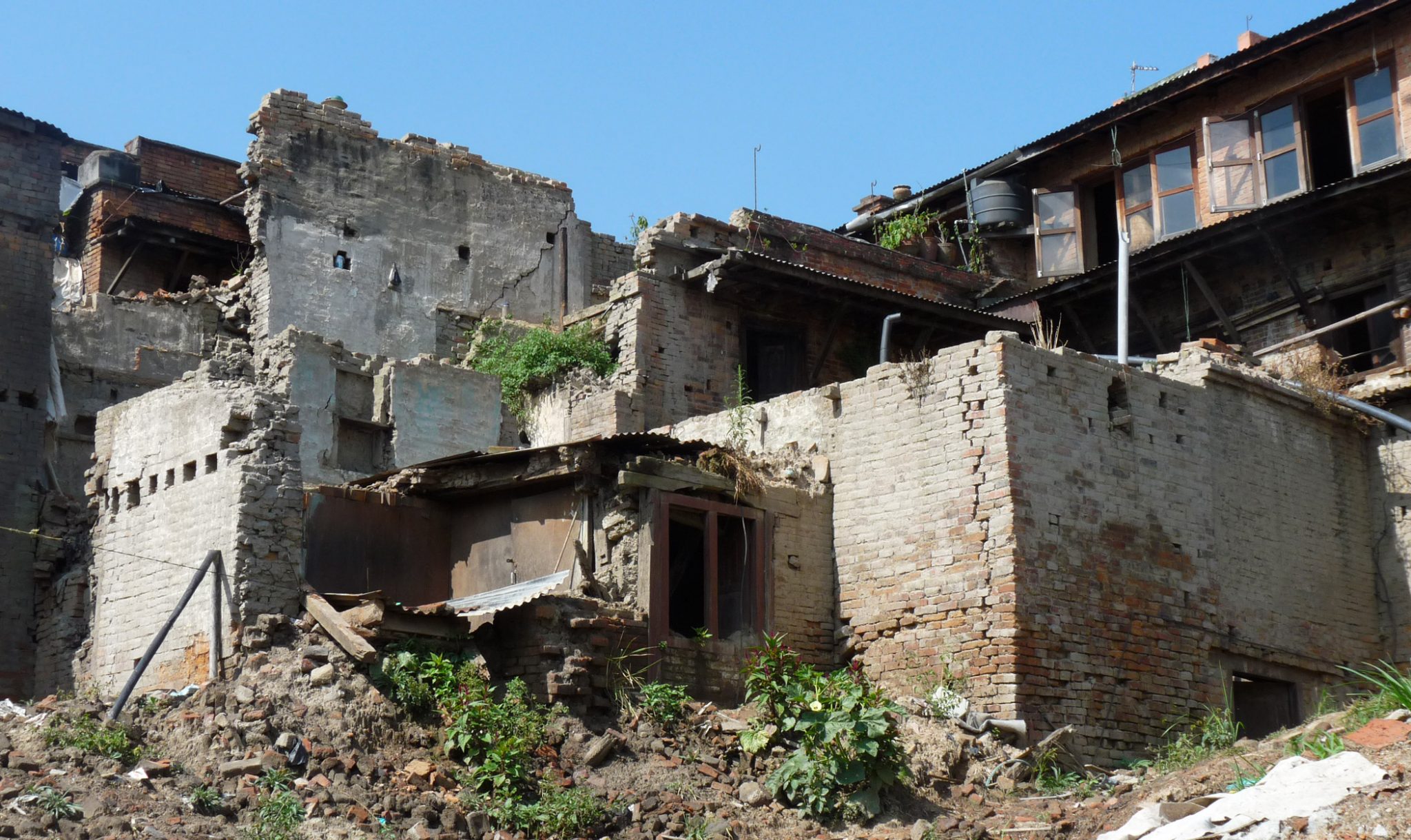 Ruins of people's homes