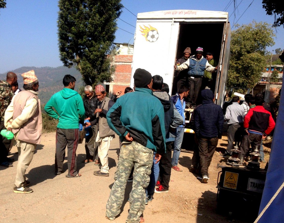 If sightseeing isn’t on the agenda, there are always other options. This truck carried dozens of commuters into the village of Sangachok in Sindhupalchok. The sheer number of passengers disembarking suggests there are more comfortable ways to travel. Photo: Patrick Ward