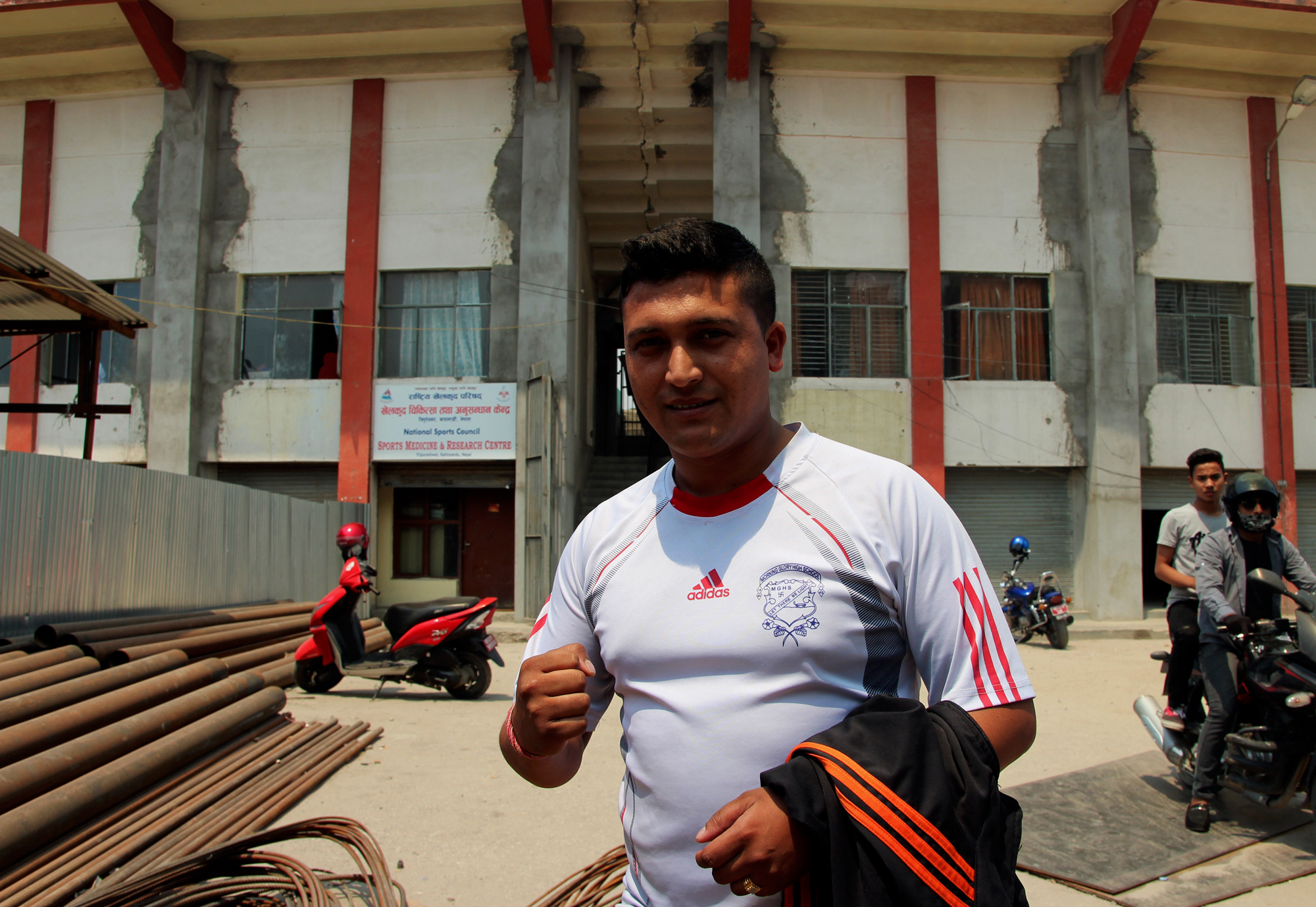 Taekwondo fighter Tej Bohara, Dasarath Rangasala Stadium, Kathmandu
